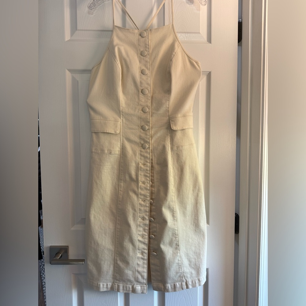 WHBM- Demin material halter dress.